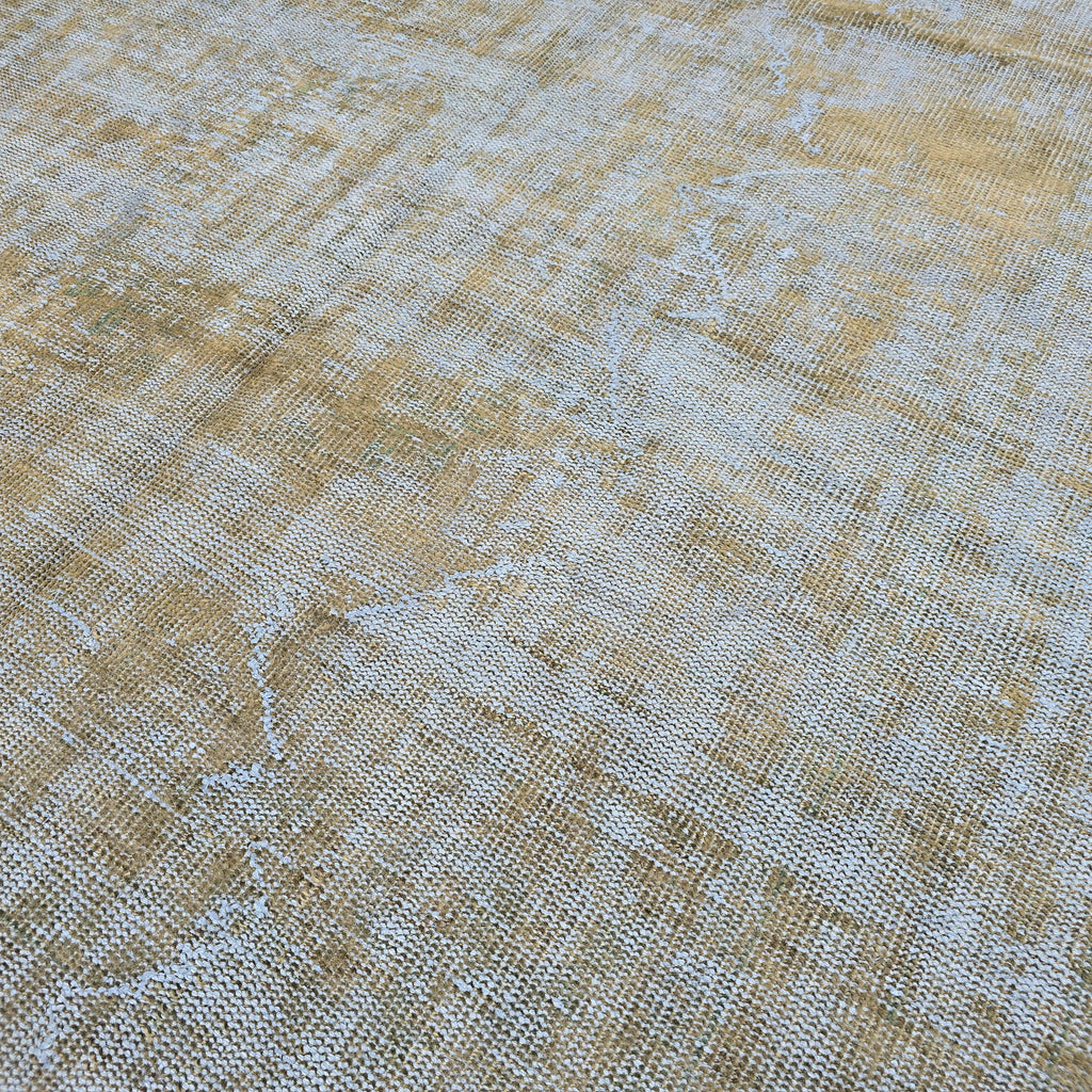 Faded Oushak Rug 6x10: Gray Rust Vintage Turkish Wool Carpet