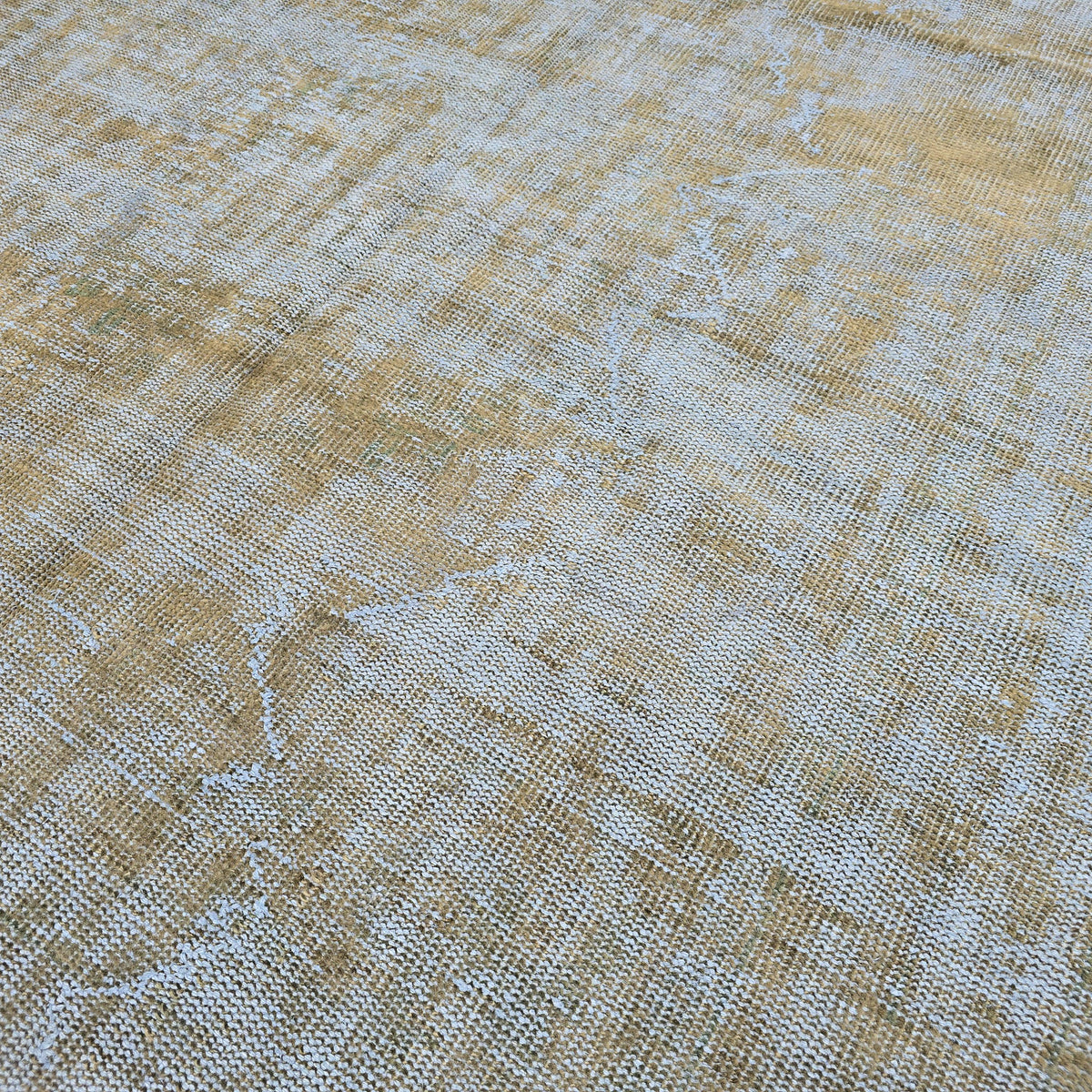 Faded Oushak Rug 6x10: Gray Rust Vintage Turkish Wool Carpet