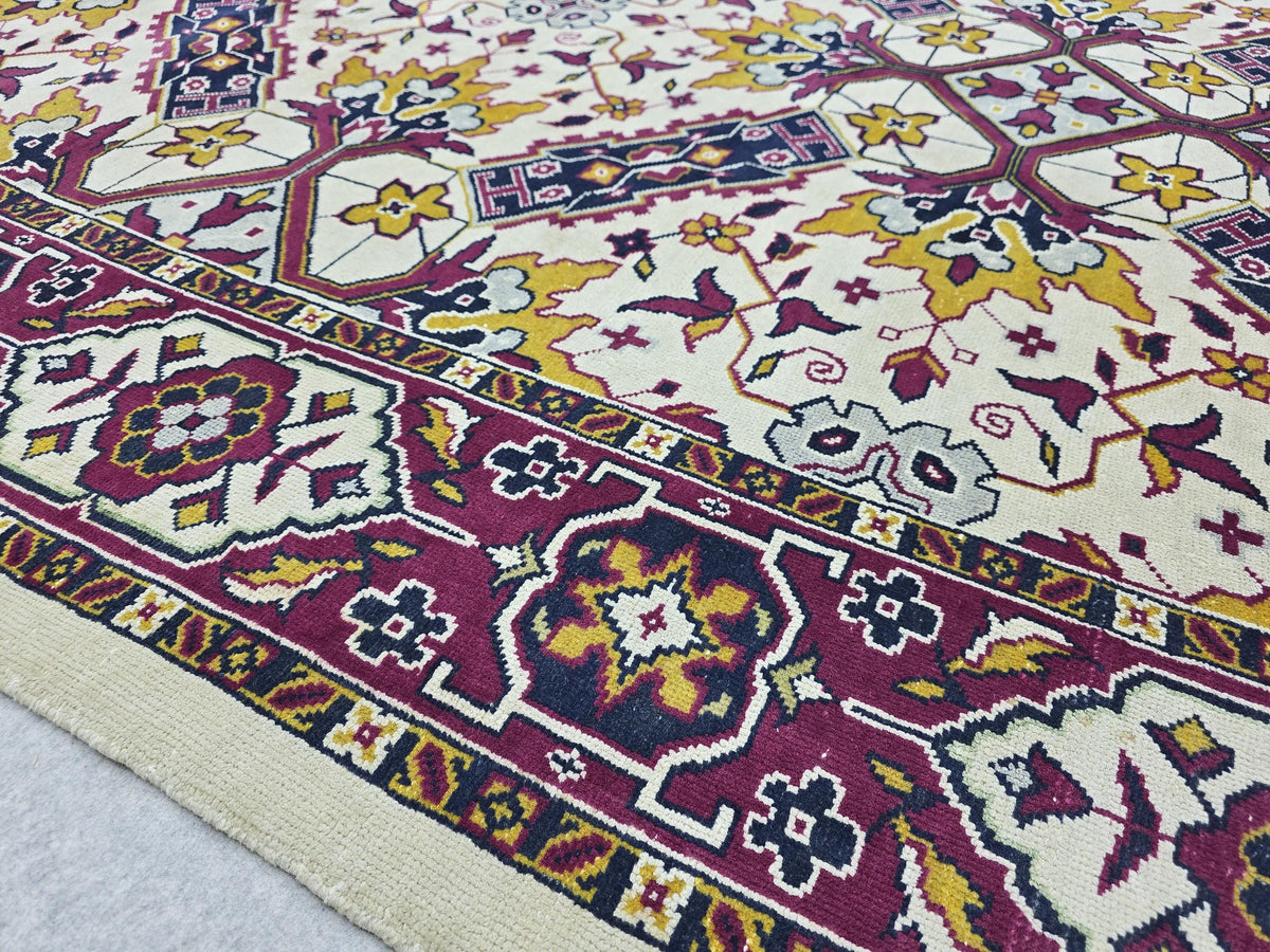 9x12 Vintage Rug Hand Knotted Traditional Anatolian Carpet