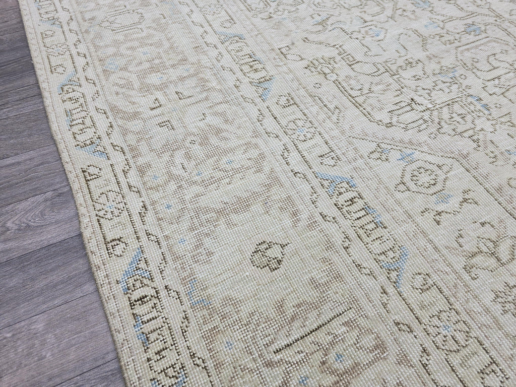 Turkish 9x12 Rug: Hand Knotted Wool Oushak Area Rug, Neutral Area Rug, Muted Rug for Livingroom and bedroom, 9.3x12 feet