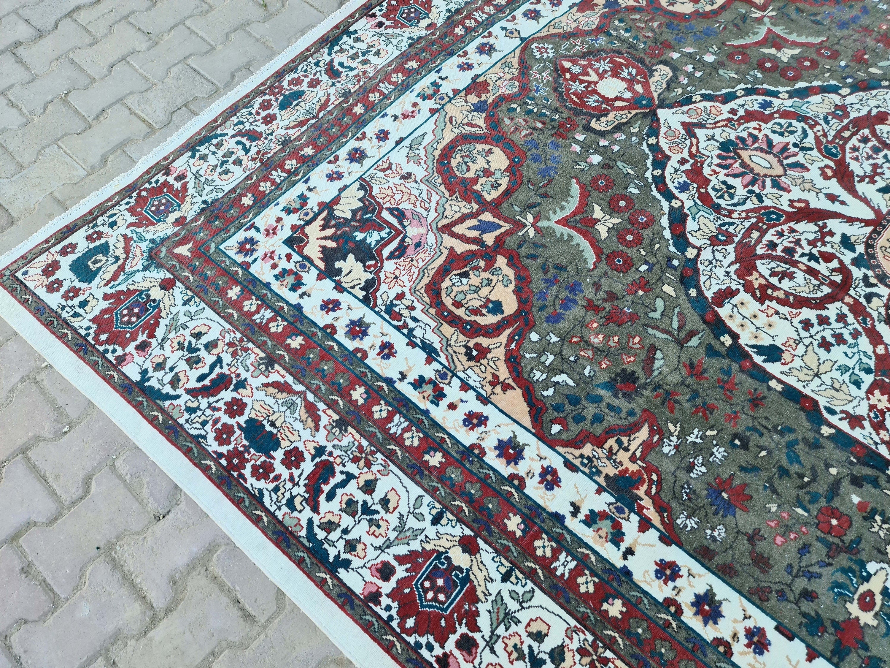 9x13 Vintage Handmade Anatolian Rug: Oversize Vintage Turkish Wool Carpet