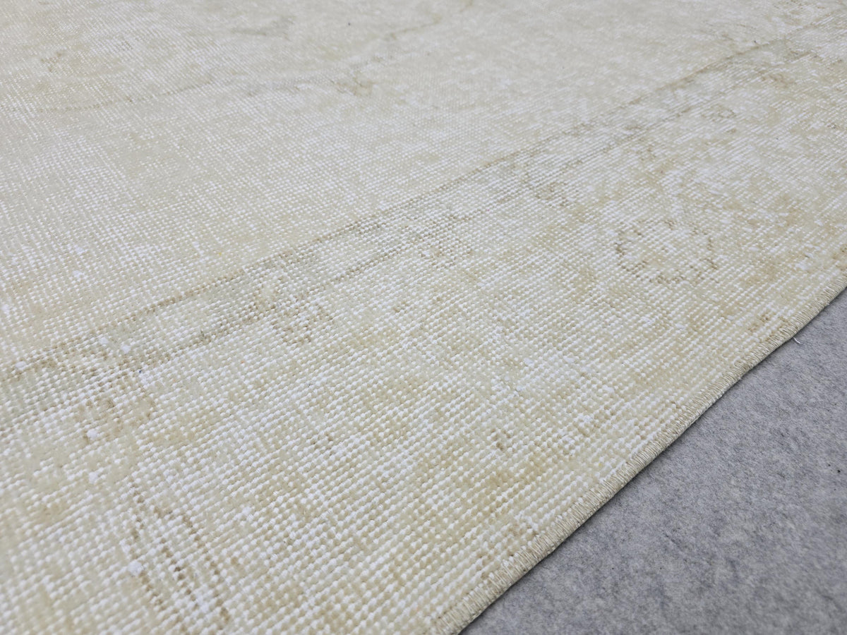 7x10 Cream/Beige Hand Knotted Turkish Area Rug