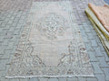 Vintage Oushak Wool Rug: 4.5x8 ft, Oriental Bedroom Rug