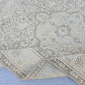Oversized Oushak Rug: Hand-Knotted Wool, Beige Brown Geometric, 9.7x12.25 ft