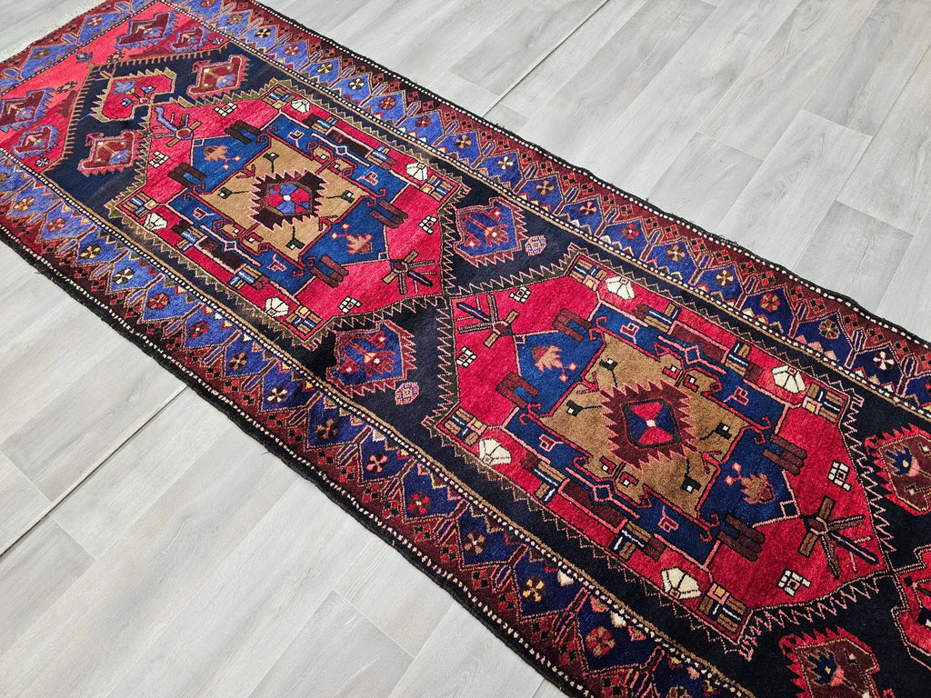 3.50x10 feet Hand Knotted Wool Antique Anatolian Runner Rug