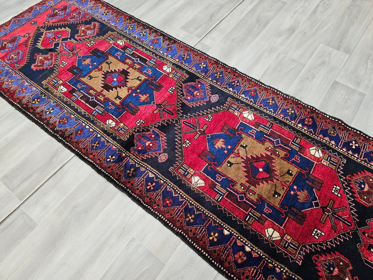3.50x10 feet Hand Knotted Wool Antique Anatolian Runner Rug