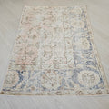 2x2.75 feet Floral Vintage Turkish Wool Doormat - Mini Oushak Rug