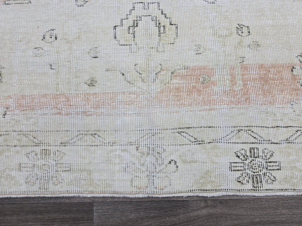 Vintage Oushak Rug 6x10 Feet Neutral Cream Beige Distressed Turkish Rug Living Room