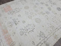 Vintage Oushak Rug 6x10 Feet Neutral Cream Beige Distressed Turkish Rug Living Room