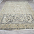 Hand-Knotted Wool Heriz Rug: 9x12 Vintage Turkish Geometric Area Rug