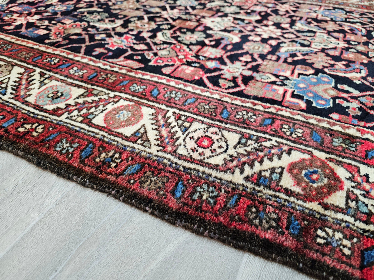 Hand Knotted Wool Runner Rug: Vintage Turkish Hallway Rug (3.70x10 feet)