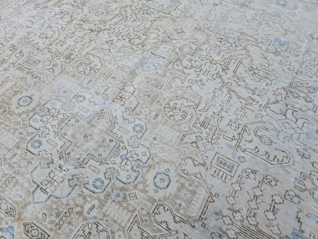 9x12 Antique Oushak Area Rug for Bedroom and Livingroom/ High Quality Turkish Rug Handmade/ Neutral Wool Area Rug/ Large Authentic Carpet