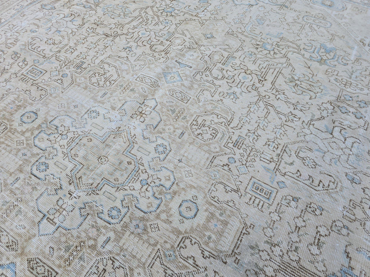 9x12 Antique Oushak Area Rug for Bedroom and Livingroom/ High Quality Turkish Rug Handmade/ Neutral Wool Area Rug/ Large Authentic Carpet