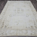 Vintage Oushak Rug 7x10: Hand-Knotted Wool Turkish Area Rug