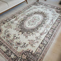 Handwoven Wool Oushak Rug: 6x9 Vintage Bohemian Area Rug
