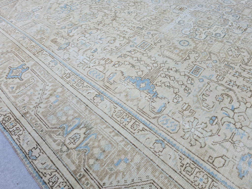 9x12 Antique Oushak Area Rug for Bedroom and Livingroom/ High Quality Turkish Rug Handmade/ Neutral Wool Area Rug/ Large Authentic Carpet