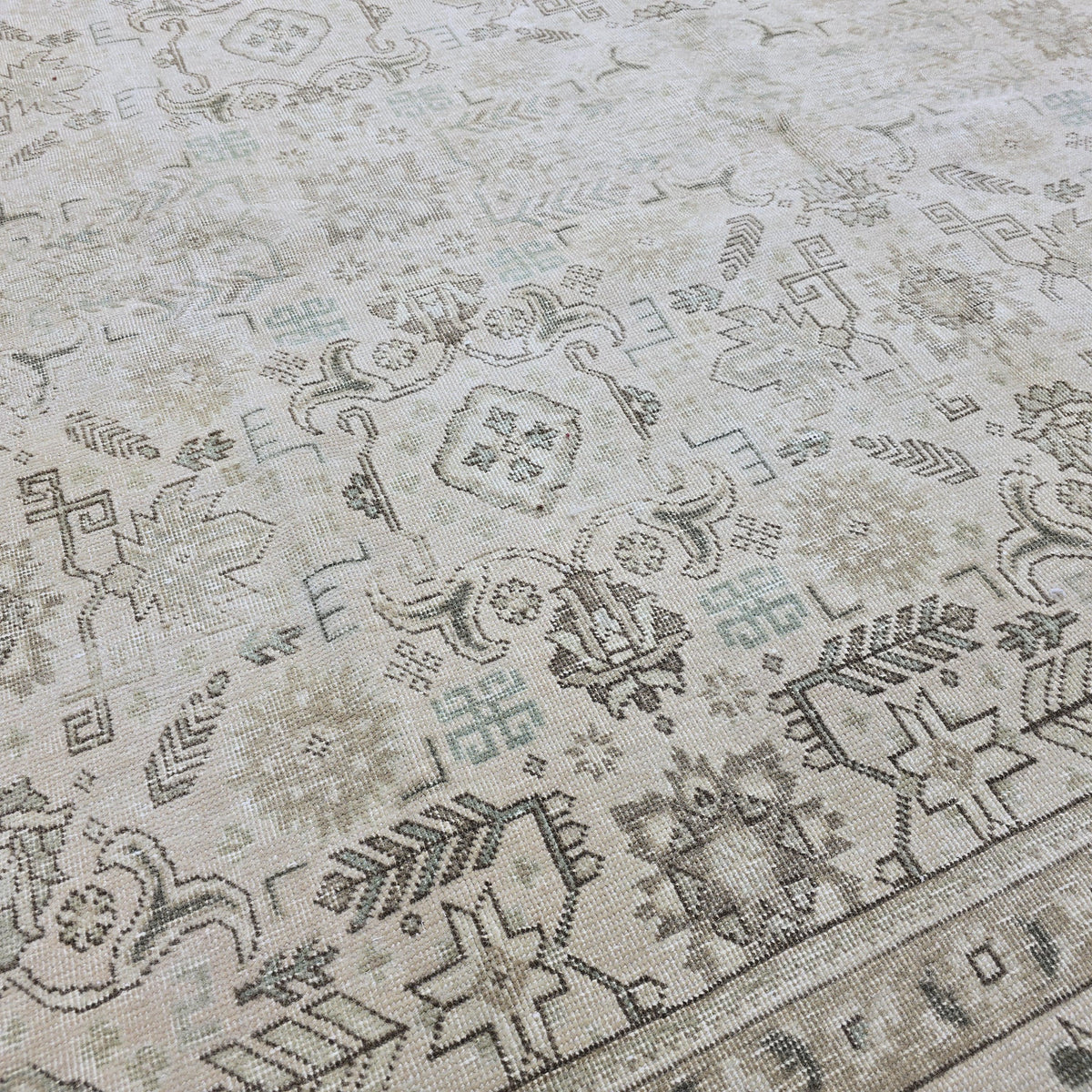 9x13 Antique Oushak Rug – 9.40x12.65 feet Turkish Wool Rug Hand Knotted - Large Vintage Area Rug