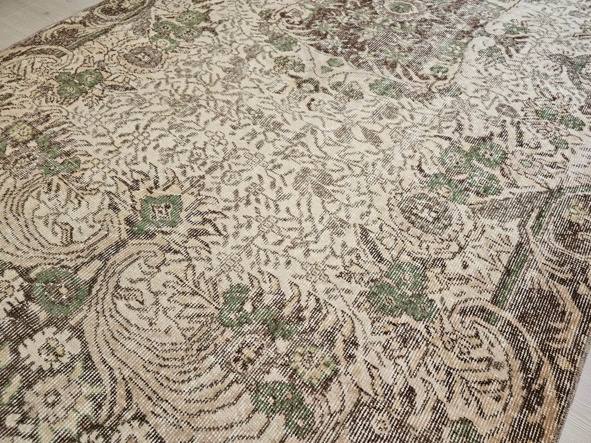 5x10 Turkish Area Rug - Vintage Oushak Rug - High Quality Wool Oriental Carpet - Authentic Anatolian rug //5.20x9.70 feet