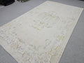 Vintage Anatolian Rug 6x10 Handwoven Cream Beige Neutral Oriental Wool Area Carpet 191x306 cm