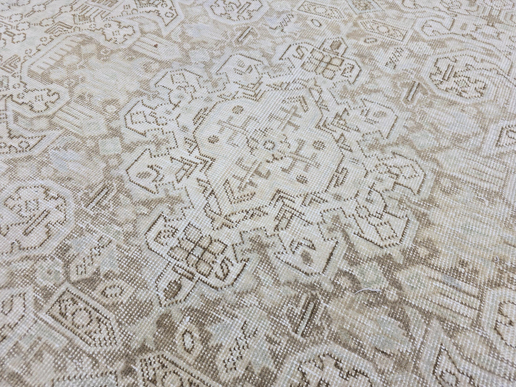 9x12 Oversize Vintage Area Rug/ Hand Knotted Wool Oushak Rug/ Beige Cream Turkish Rug/ Large Neutral Area Rug Geometric