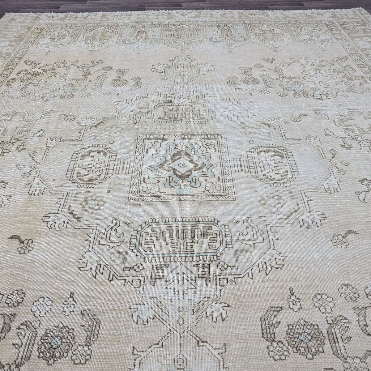 9.5x12.5 ft Antique Mahal Rug: Large Wool Oriental Carpet