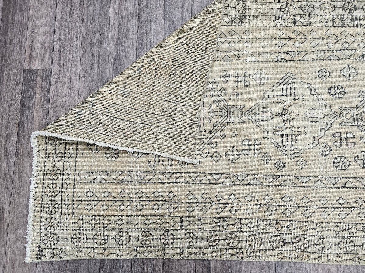Vintage Oushak Runner Rug: 3x12 Hand-Knotted Wool Turkish Hallway Rug