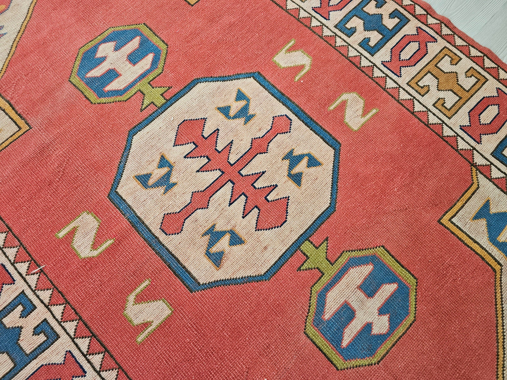 Handmade Wool Oushak Rug: 5x7.5 ft. Antique Turkish Area Rug