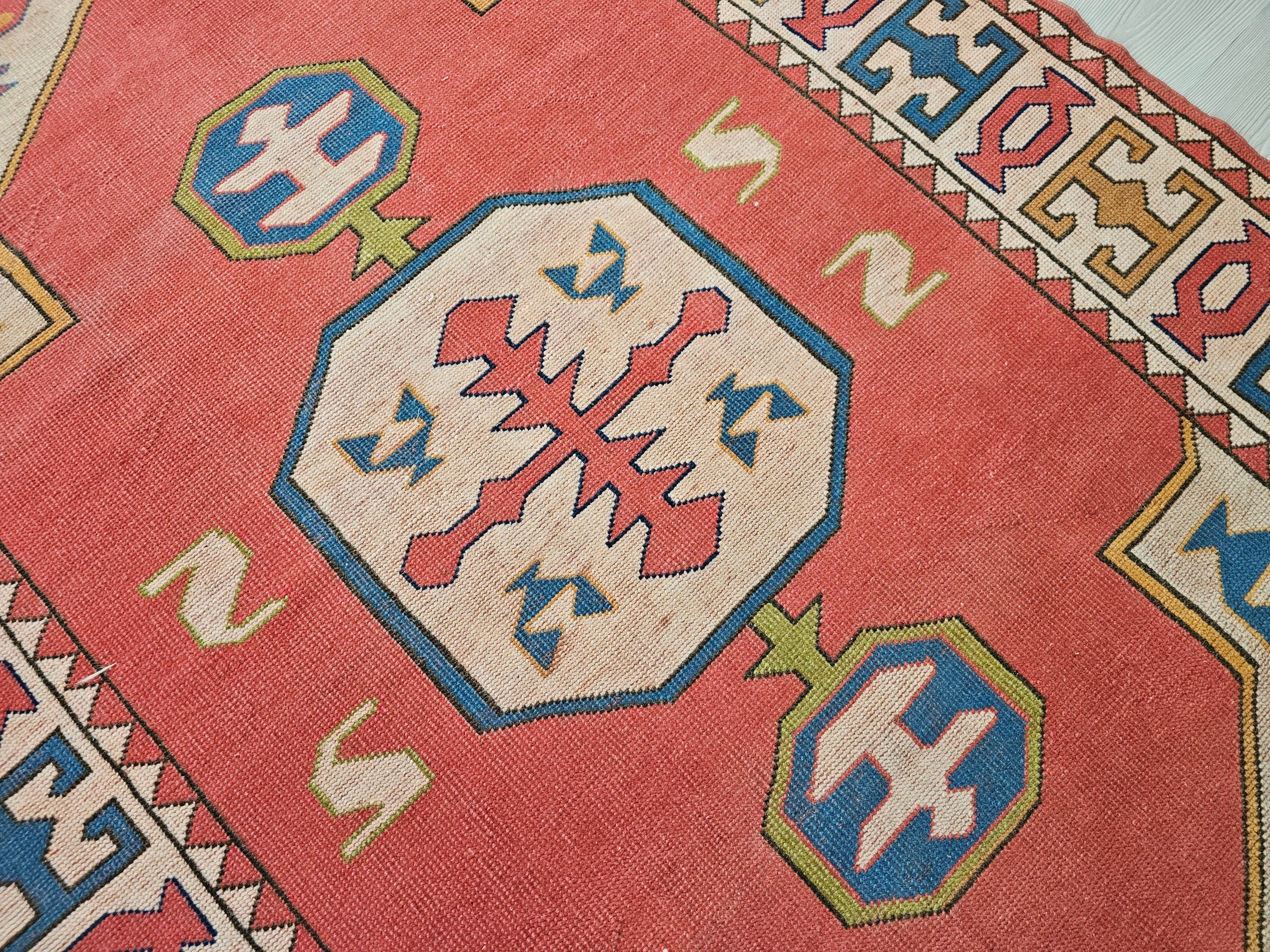 Handmade Wool Oushak Rug: 5x7.5 ft. Antique Turkish Area Rug