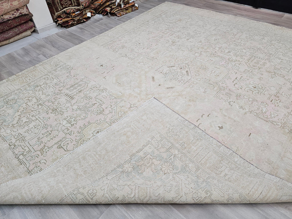 9x12 Wool Rug - 9.50x12.15 feet | Large Area Carpet - Hand Knotted Vintage Turkish Area Rug for Livingroom and Bedroom