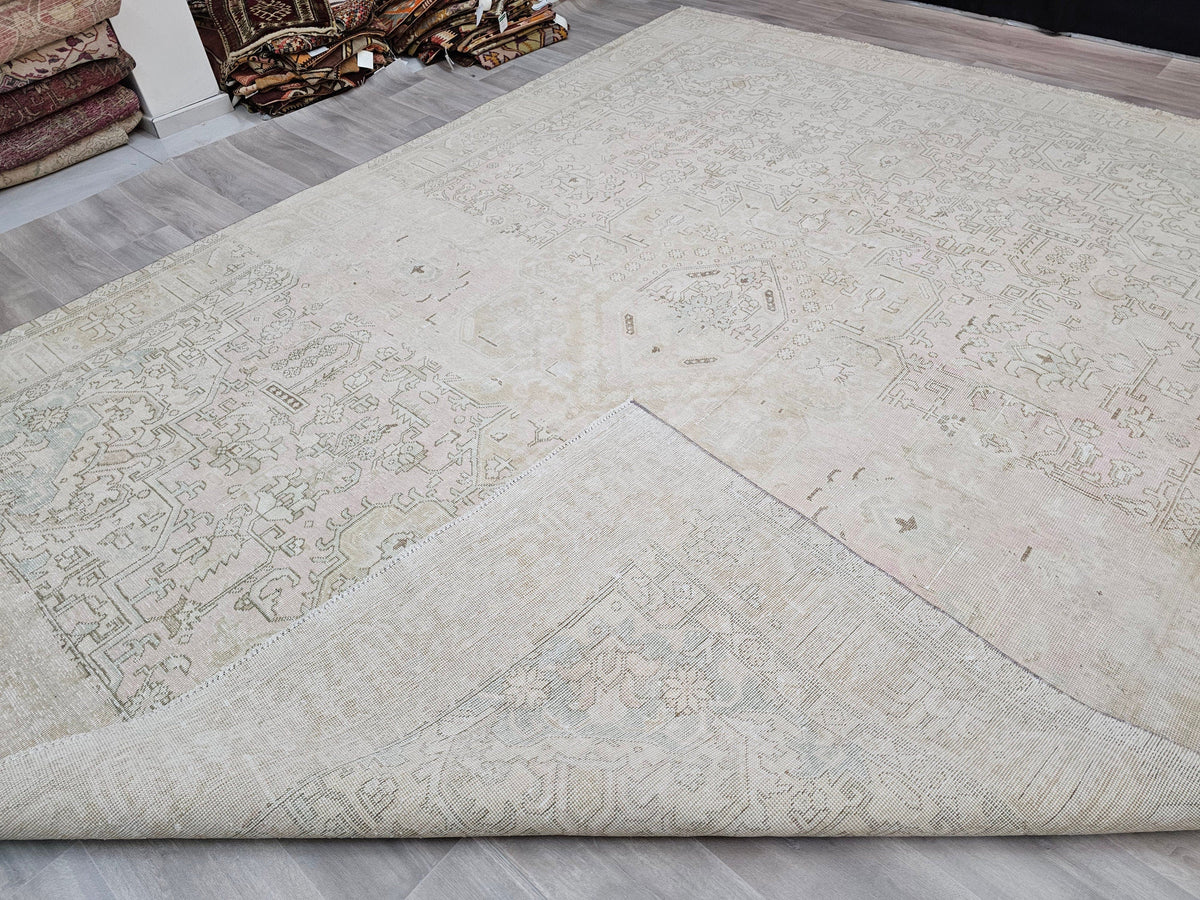 9x12 Wool Rug - 9.50x12.15 feet | Large Area Carpet - Hand Knotted Vintage Turkish Area Rug for Livingroom and Bedroom