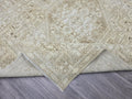10x12 Ivory Anatolian Rug: Large Wool Oushak Geometric Carpet