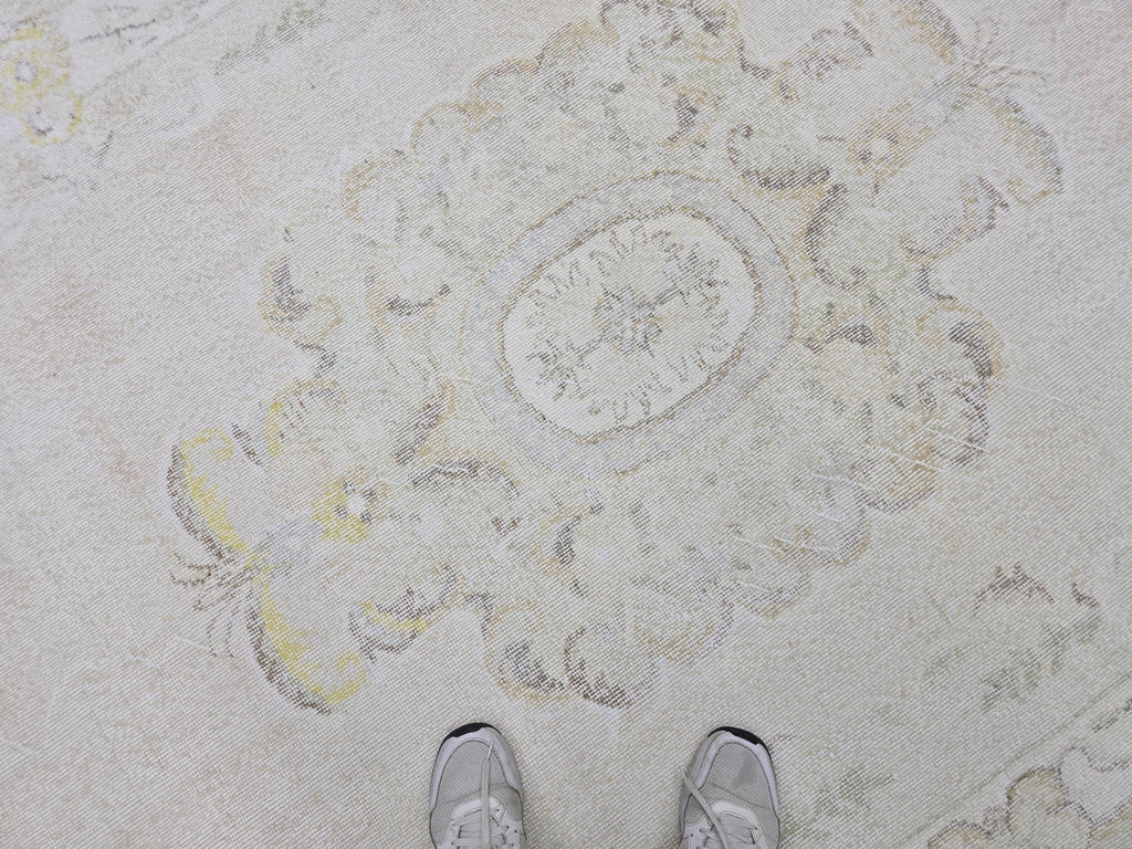 Vintage Anatolian Rug 6x10 Handwoven Cream Beige Neutral Oriental Wool Area Carpet 191x306 cm