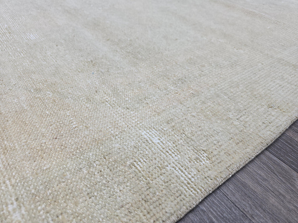 Vintage Oushak Wool Runner Rug: Distressed Turkish Hallway Carpet (3.9x14.25 ft)