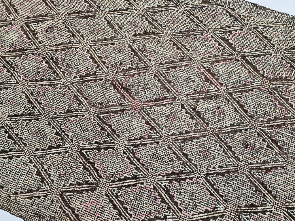 Vintage Turkish Cecim Rug: 4.40x9 Handwoven Wool Kilim Runner