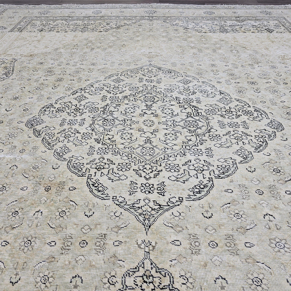 Oushak Wool Rug 10x12, Distressed Turkish Area Rug, Hand Knotted High Quality Neutral Area Rug, Rug for Livingroom and Bedroom