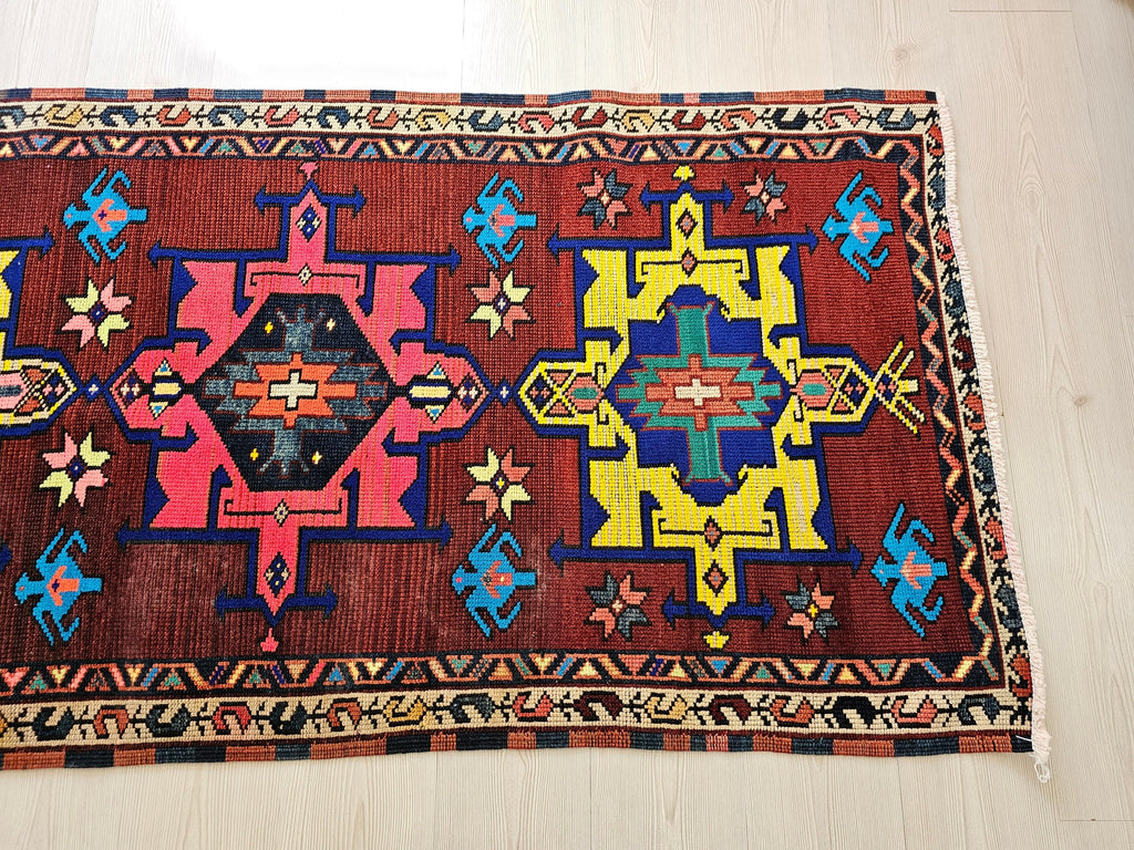 3x10 Wool Vintage  Turkish Runner Rug // 3,28x10 feet
