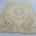 8x11 feet Neutral Turkish Oushak Area Rug Cream Pink Wool Handmade