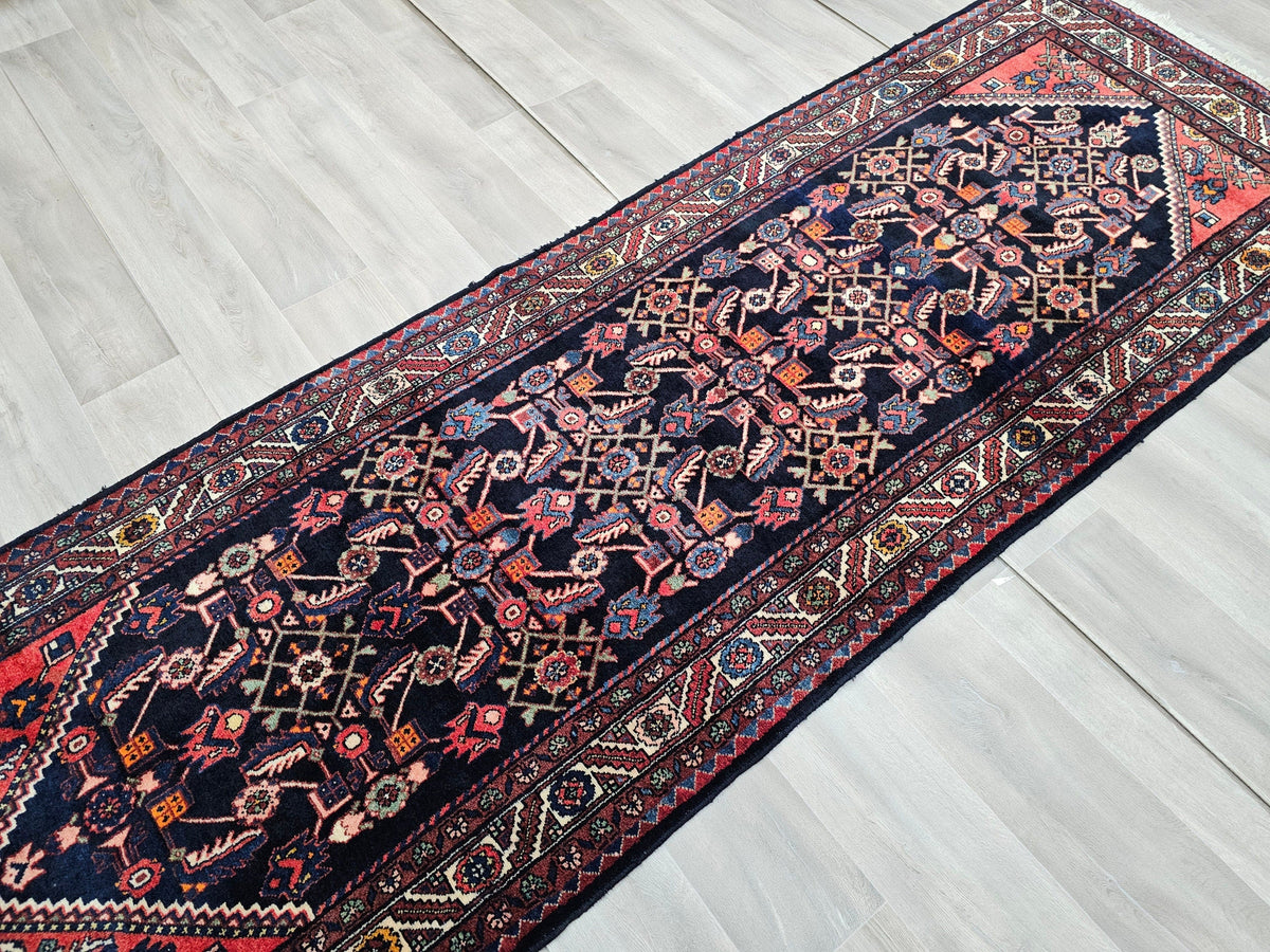 4x10 Vintage Runner Rug: Hand-Knotted wool Oushak Runner, 3.60x10.25 ft