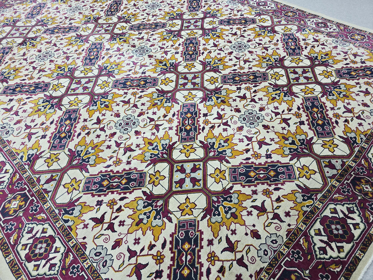 9x12 Vintage Rug Hand Knotted Traditional Anatolian Carpet