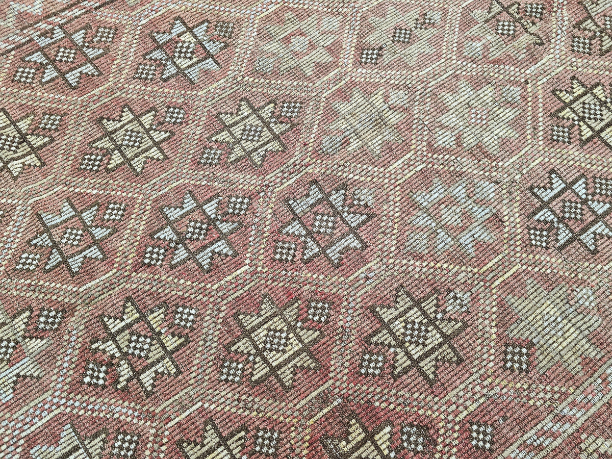 Hand Knotted Wool Turkish Rug: Vintage Bohemian Kilim (5.10x9.90 ft)