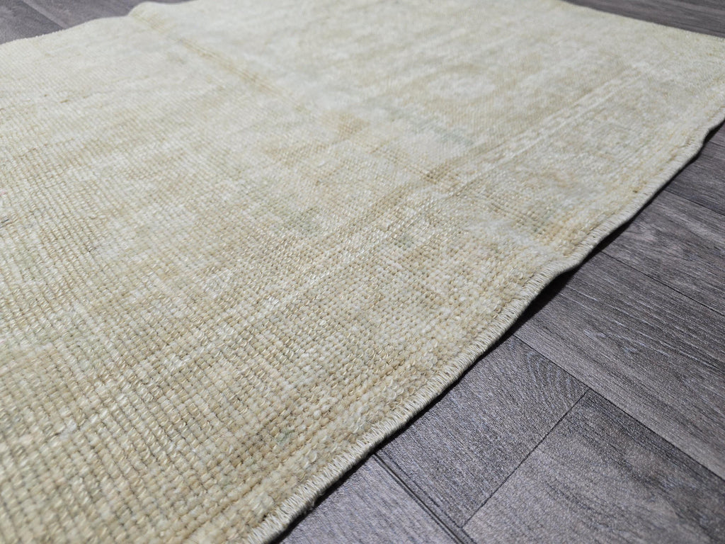 2x3 Small Vintage Handmade Wool Rug - Oushak Doormat for Bathroom //2.3x3.20 feet