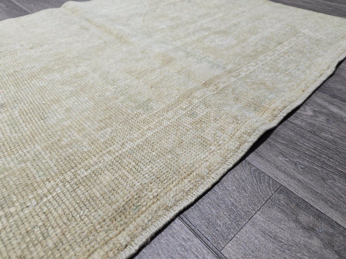 2x3 Small Vintage Handmade Wool Rug - Oushak Doormat for Bathroom //2.3x3.20 feet