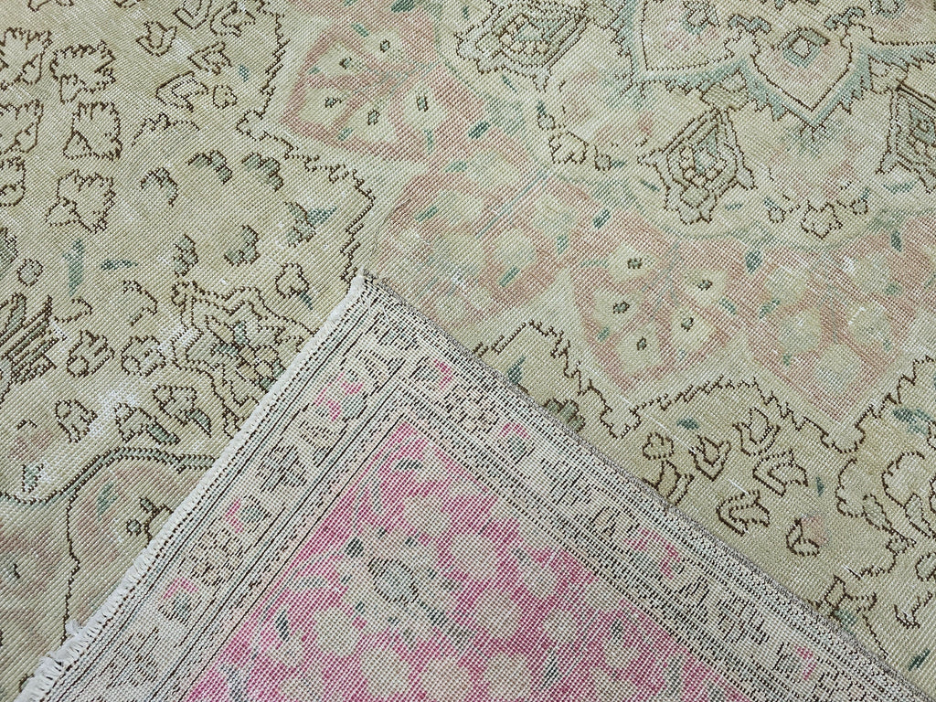 9x12 Hand-Knotted Oushak Rug: Vintage Turkish Wool Carpet