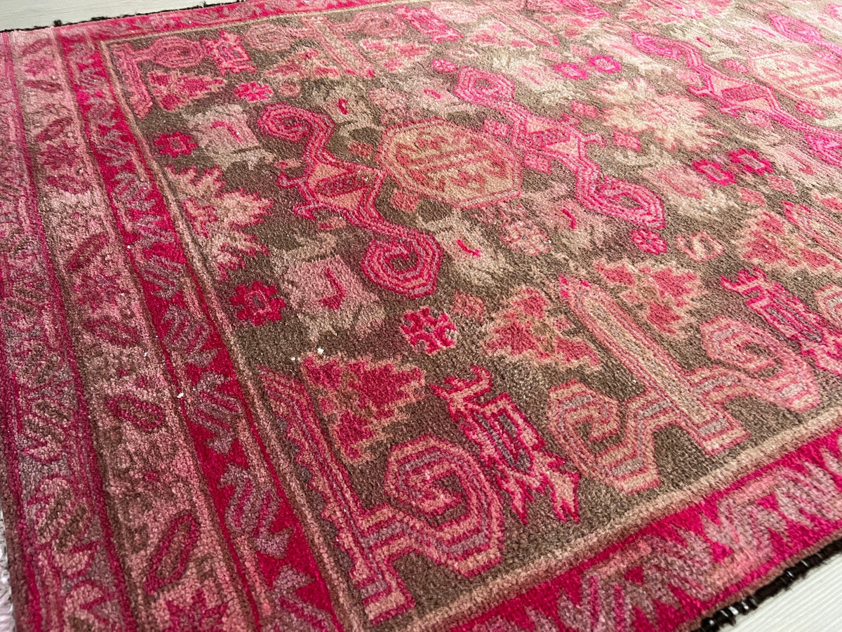 3x10 feet Vintage Hand Knotted Wool Runner Rug /3.30x10 feet