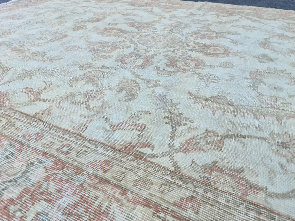 6x9 Faded Turkish Rug: Hand Knotted Wool Oriental Carpet