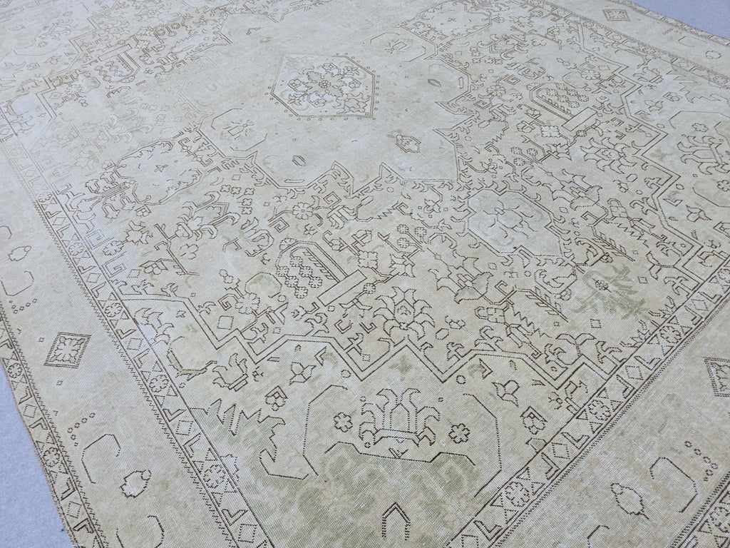 9x13 Oushak Area Rug : Neutral Vintage Oversize Carpet