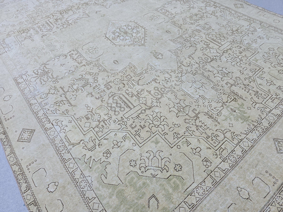9x13 Oushak Area Rug : Neutral Vintage Oversize Carpet
