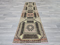 Vintage Turkish Runner Rug 2x7: Handwoven Boho Hallway Rug