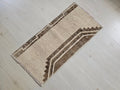 Vintage Oushak Turkish Rug: 18x36 inch Wool Doormat