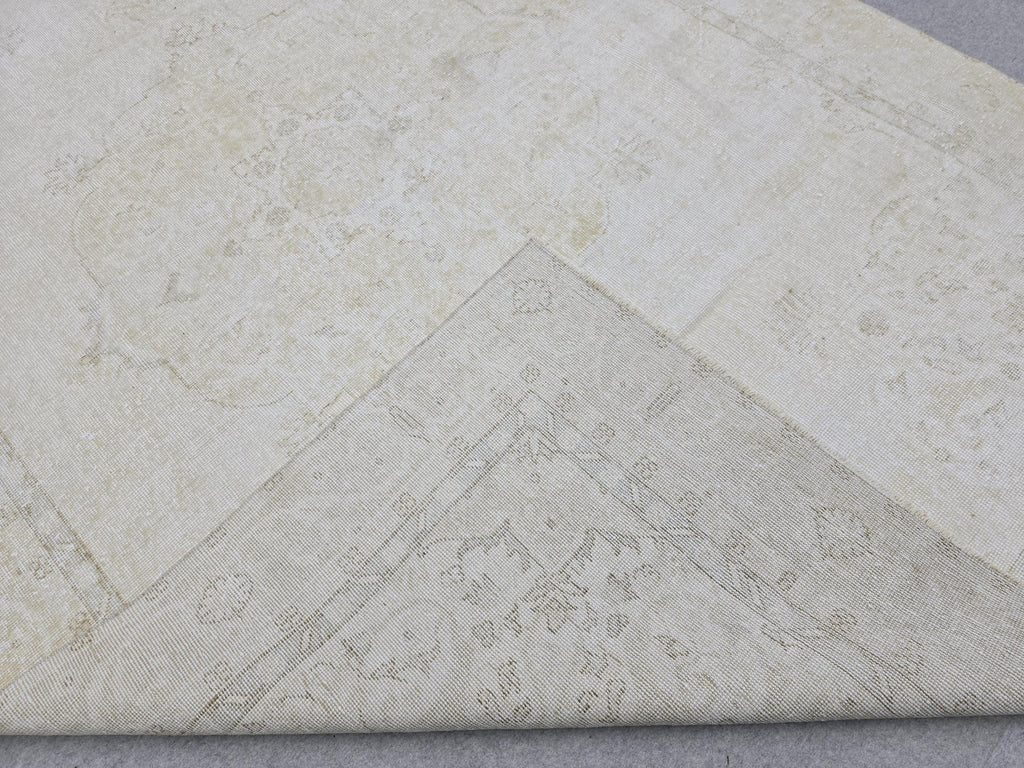 7x10 Cream/Beige Hand Knotted Turkish Area Rug